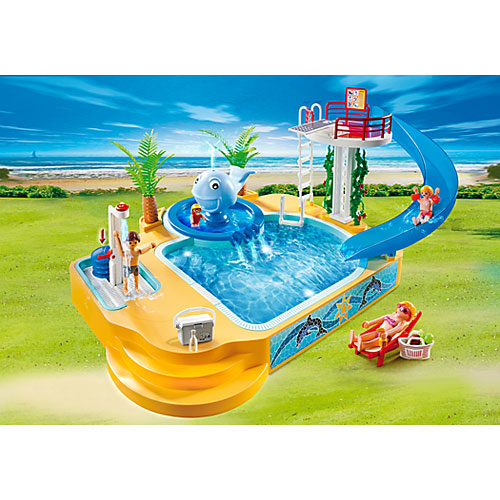 Playmobil Children's Pool With Whale Fountain