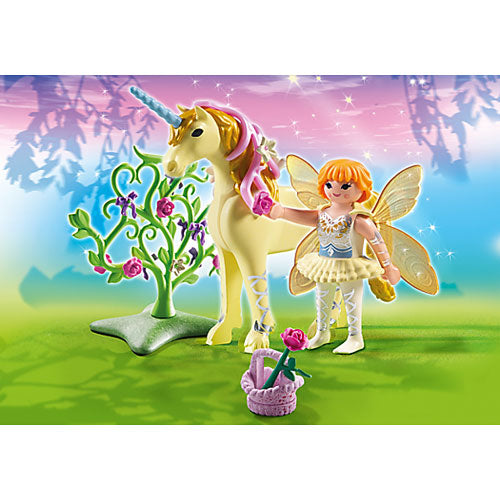 Playmobil Flower Fairy With Unicorn 'sun Beam'