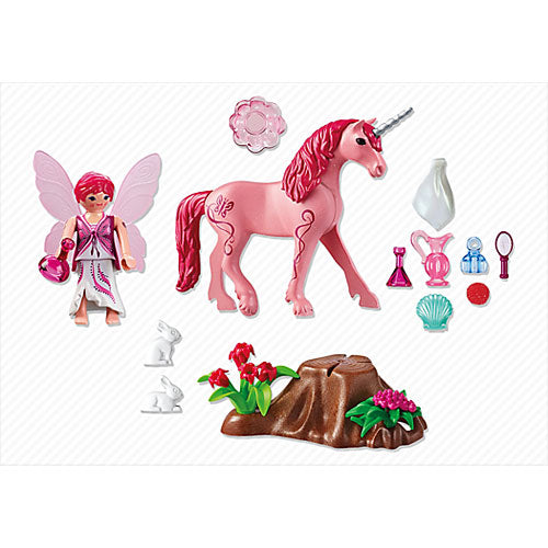 Playmobil Care Fairy With Unicorn 'rose Red'