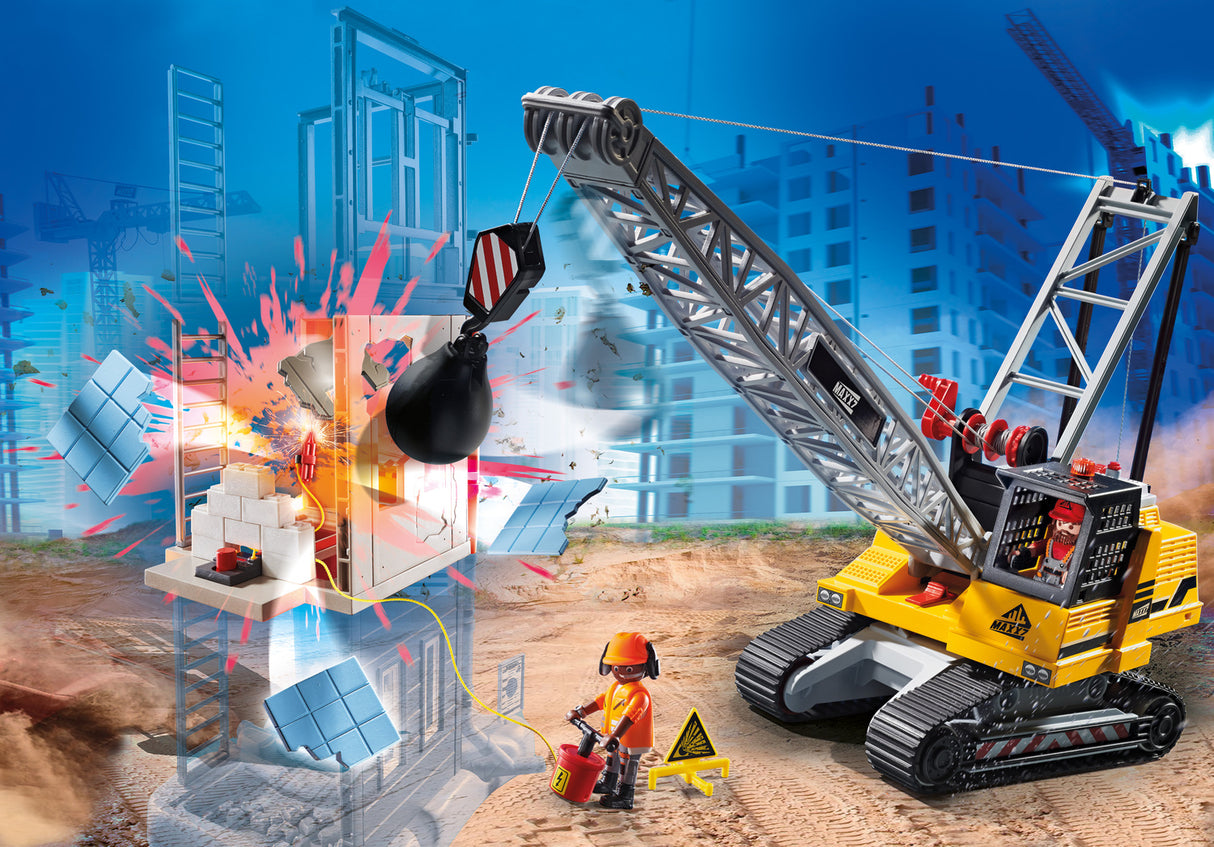 Cable Excavator With Building Section