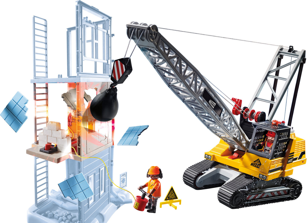 Cable Excavator With Building Section
