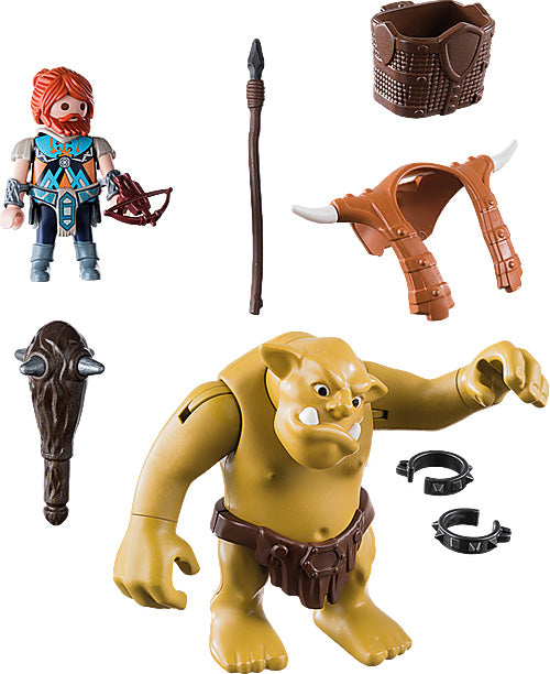 Giant Troll with Dwarf Fighter