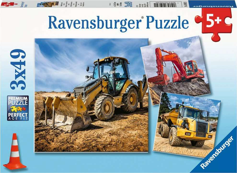 Digger At Work 3X49Pc Puzzl