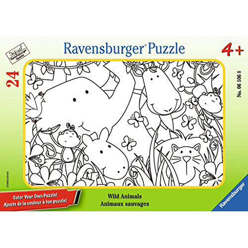 Wild Animals Color Your Own 24 Piece Frame Puzzle