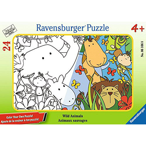 Wild Animals Color Your Own 24 Piece Frame Puzzle