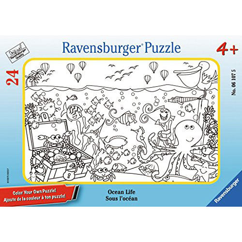 Ocean Life Color Your Own 24 Piece Frame Puzzle