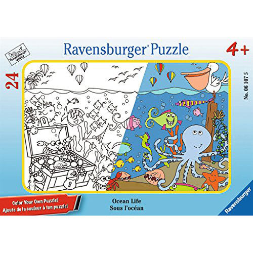Ocean Life Color Your Own 24 Piece Frame Puzzle