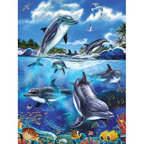 dolphin family puzzle 100 pc