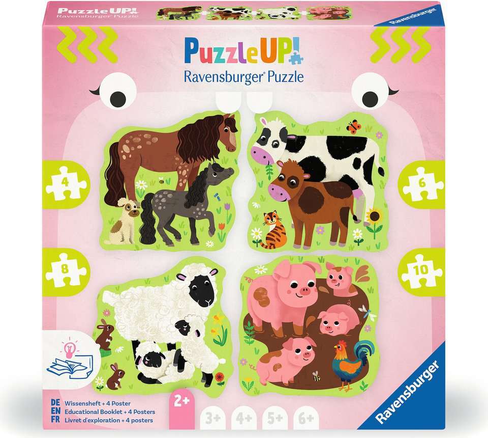 Puzzle Up - Farm Animals Puzzle (4, 6, 8, 10 pc)