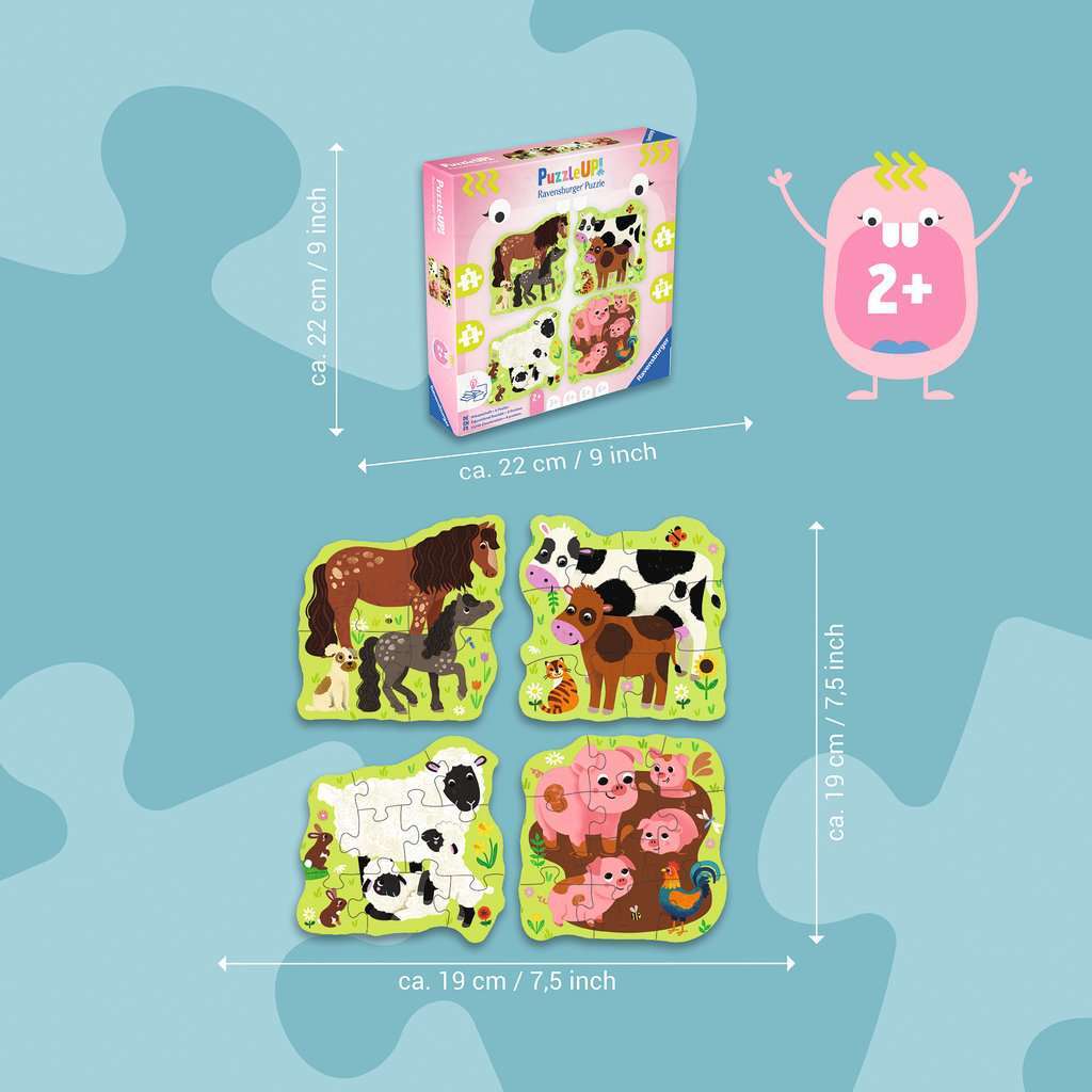 Puzzle Up - Farm Animals Puzzle (4, 6, 8, 10 pc)
