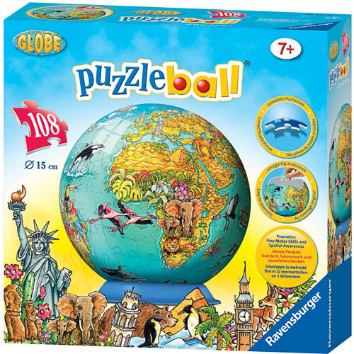 Children's World Map Puzzleball 108 pc