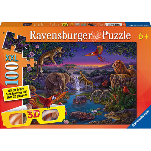 African Animals at NIght Chromadepth 100pc XXL Puzzle