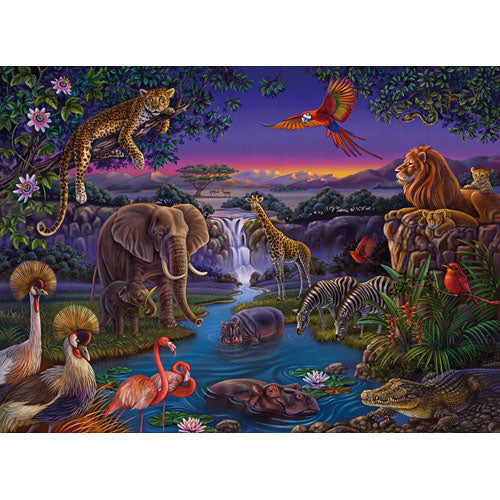 African Animals at NIght Chromadepth 100pc XXL Puzzle