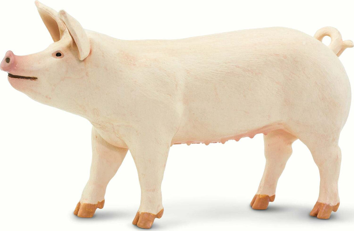 Large White Pig Toy