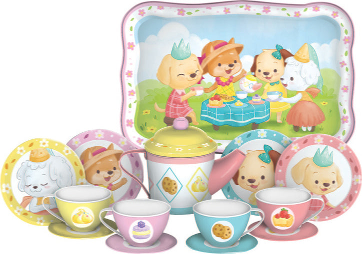 Puppy Tea Party Tin Tea Set