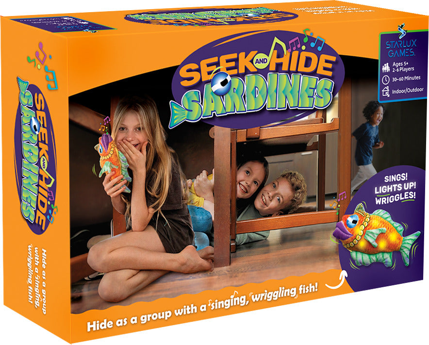 Seek and Hide Sardines - Hide as a Group with a Singing Fish! | Ages 5+, 4-16 Players | Use for Family Game Night, Birthday Par