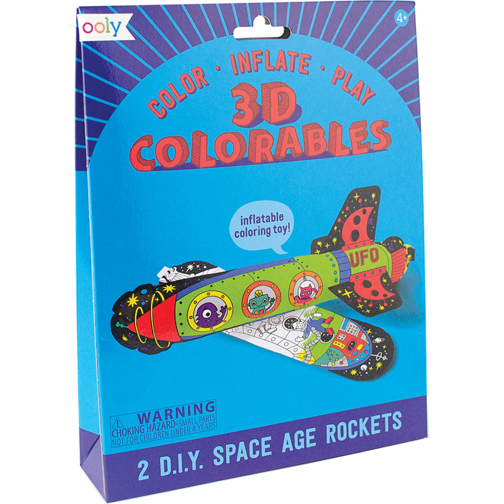 3D Colorable Space Age Rockets