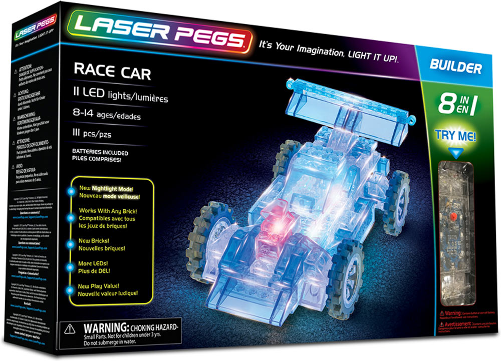 Laser Pegs 8 in 1 Race Car Building Set