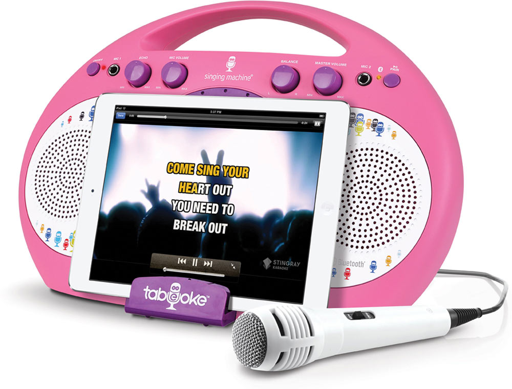 Singing Machine Pink Tabeoke Portable Bluetooth Karaoke System