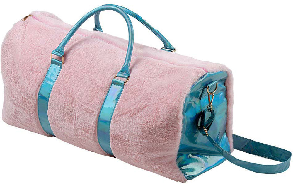 American Jewel Disco Vibe Fur Duffle Bag - Aqua