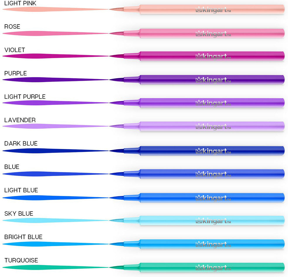 KINGART™ Watercolor Brush Tip Markers, Set of 36
