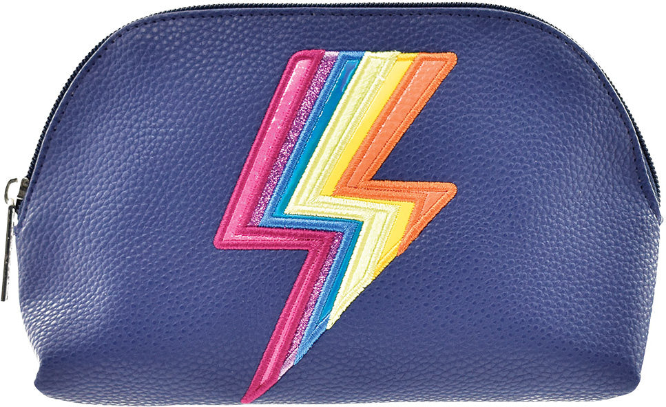 Navy Lightning Faux Pebbled Leather Case