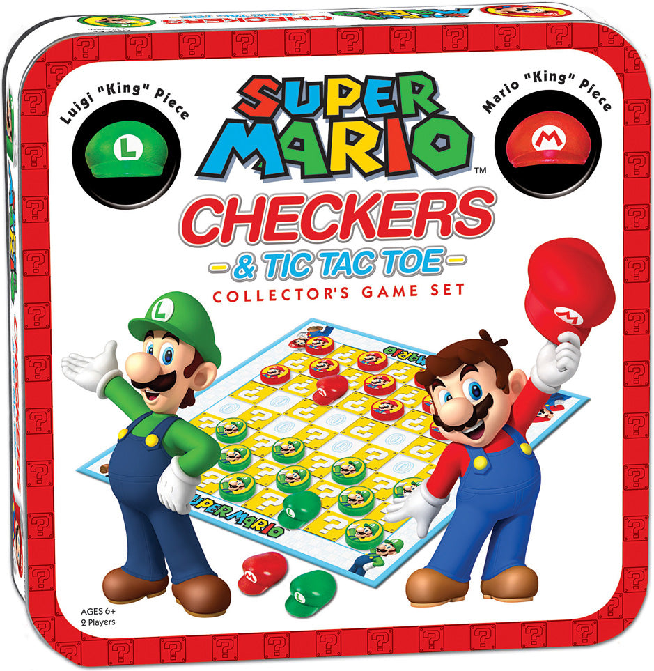 Super Mario Checkers & Tic Tac Toe Collector's Game Set