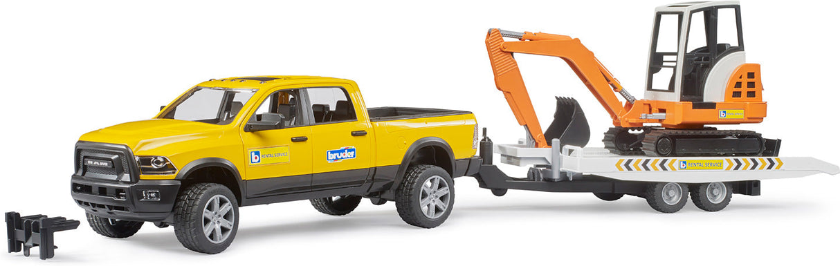 Bruder RAM Rental Service Truck with Mini Excavator