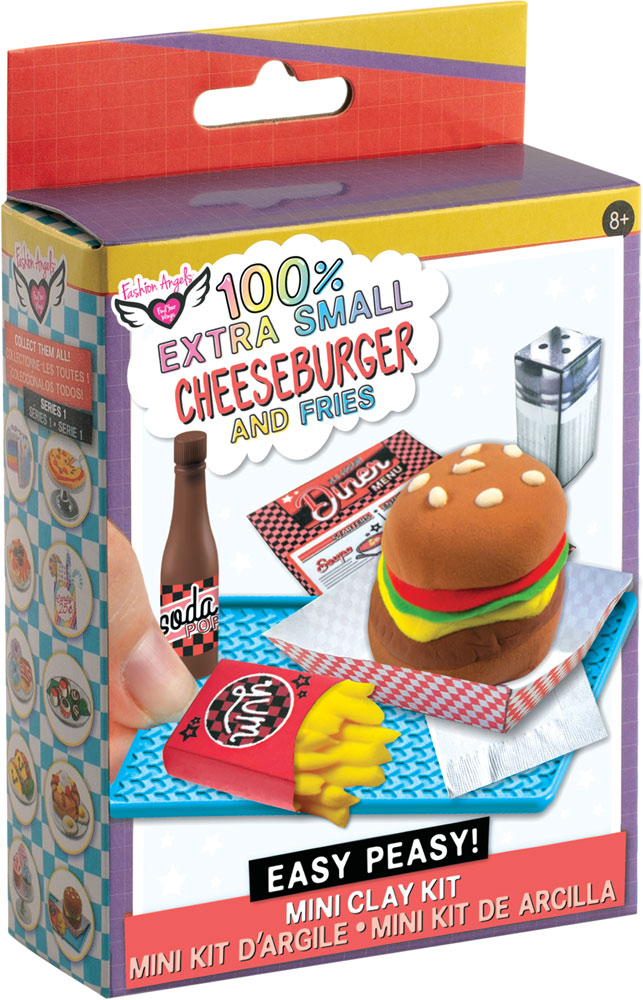 Fashion Angels 100% Extra Small Mini Clay Kit - Cheeseburger & Fries