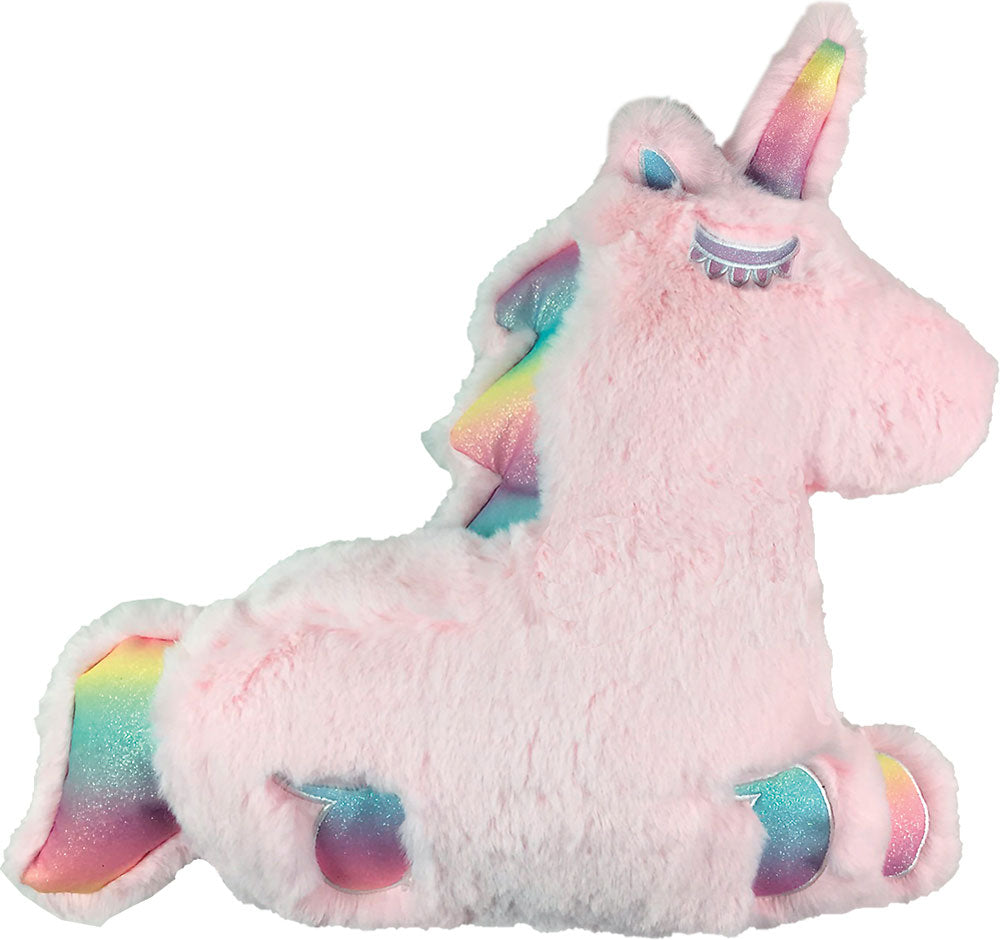 Iscream Furry Rainbow Pink Unicorn Pillow - Vanilla Scented