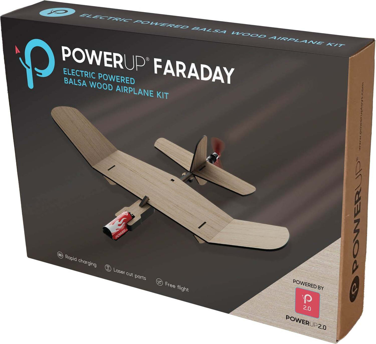 POWERUP Faraday Electric Powered Balsa Wood Airplane Kit