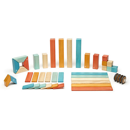 Tegu Magnetic Wooden Blocks Sunset 42 pc set