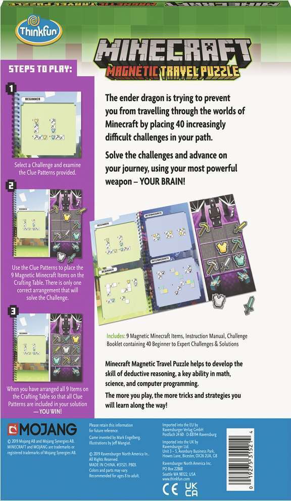 Minecraft Magnetic Travel Puzzle - New!