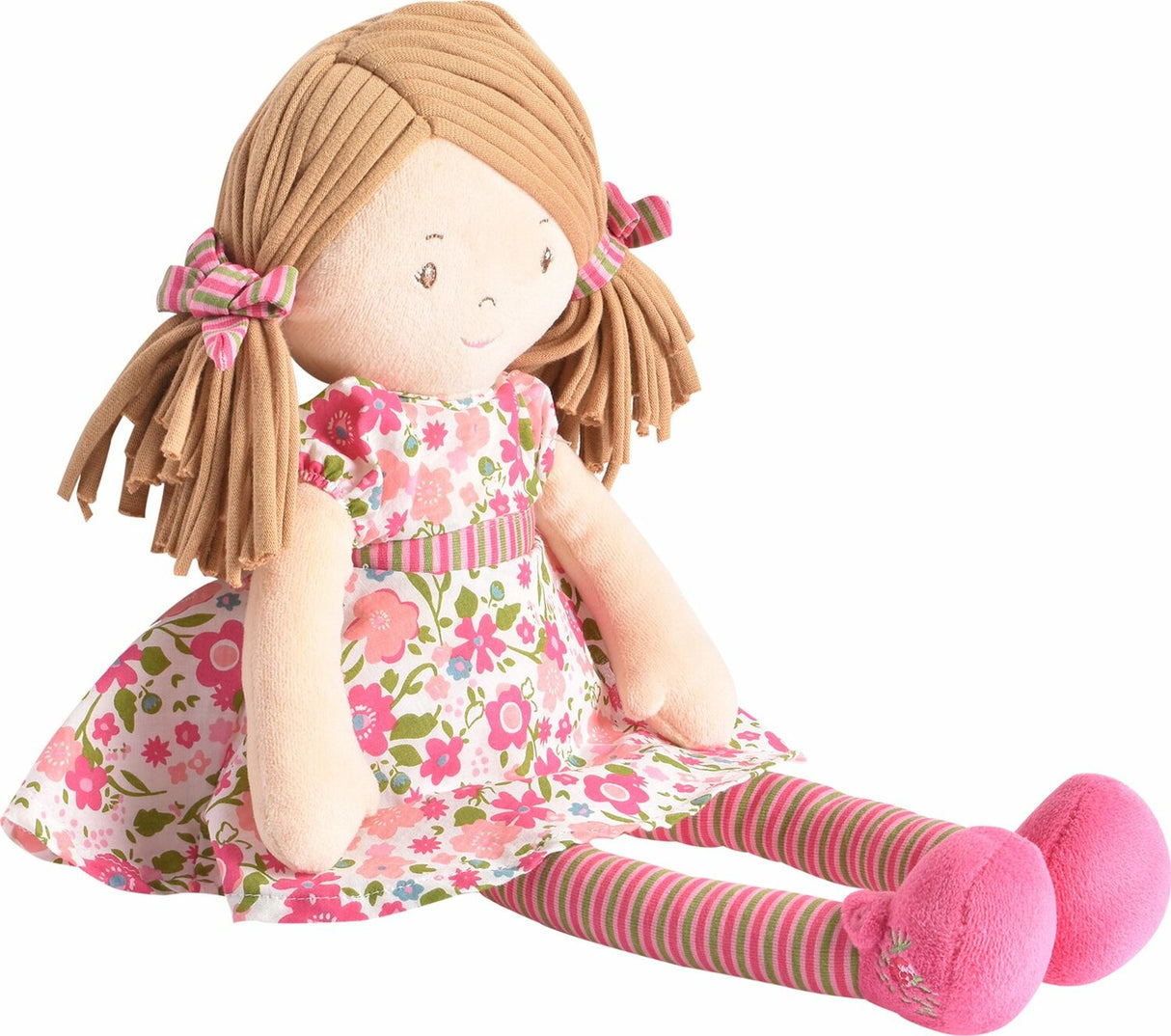 Fran - Light Brown Hair With Dark Pink & Green Dress