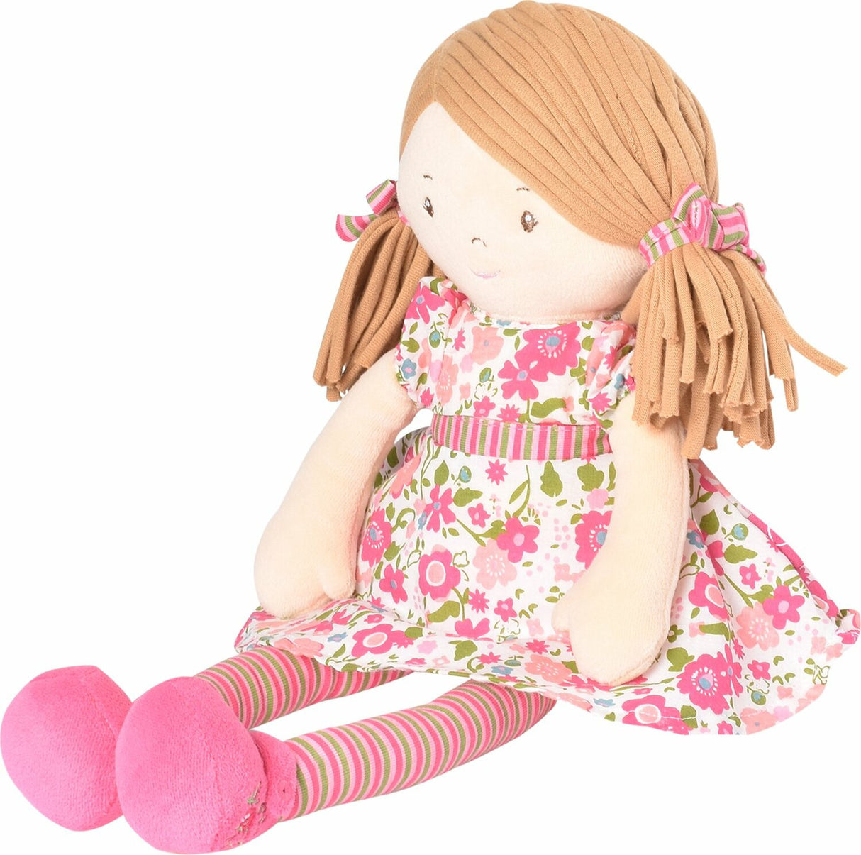 Fran - Light Brown Hair With Dark Pink & Green Dress