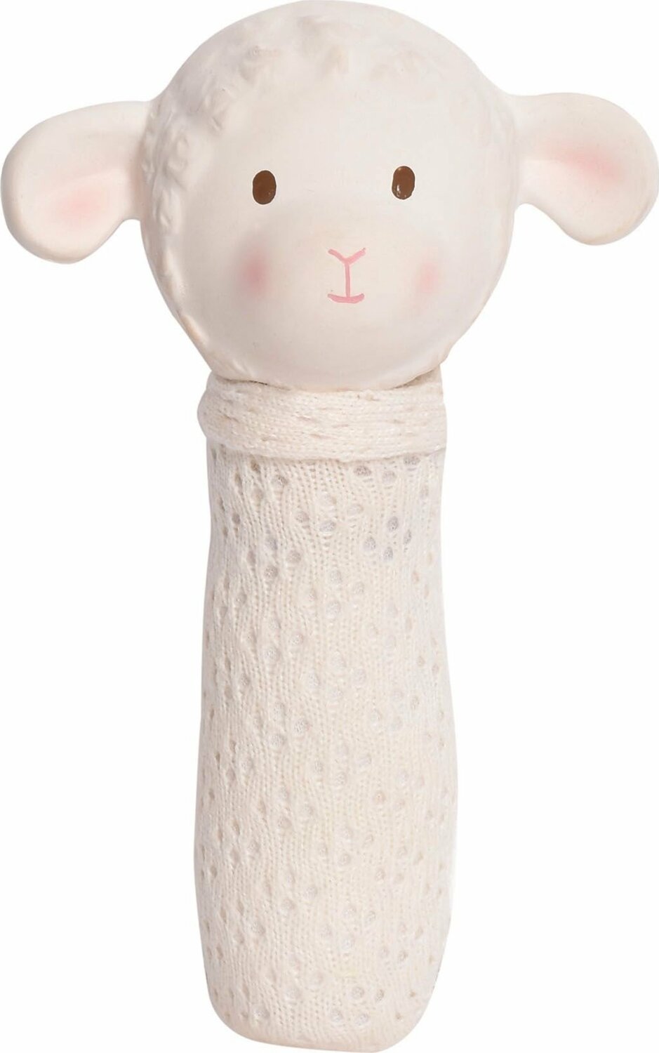Bahbah The Lamb Baby Squeaker With Natural Organic Rubber Teether Head