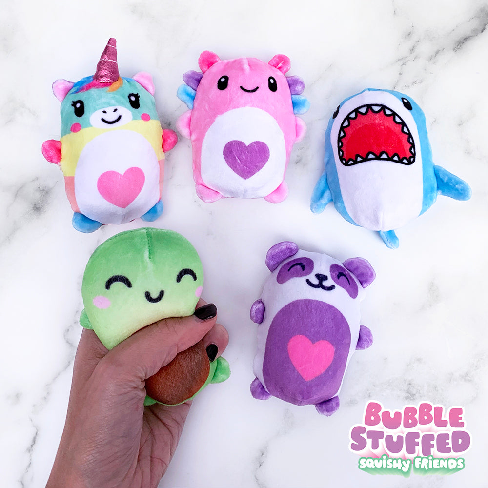 Bubble Stuffed Squishy Friends - Plush Wrapped Fidget Balls