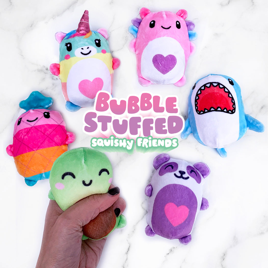 Bubble Stuffed Squishy Friends - Plush Wrapped Fidget Balls