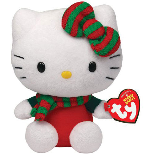 Ty Beanie Babies Hello Kitty - Red Christmas Outfit