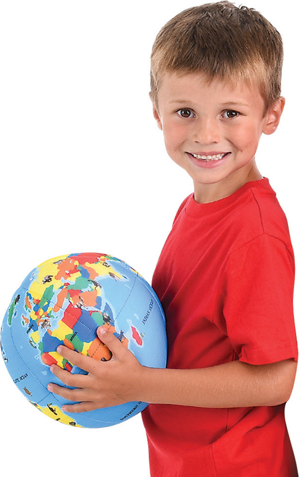 8" Plush Printed Globe Ball