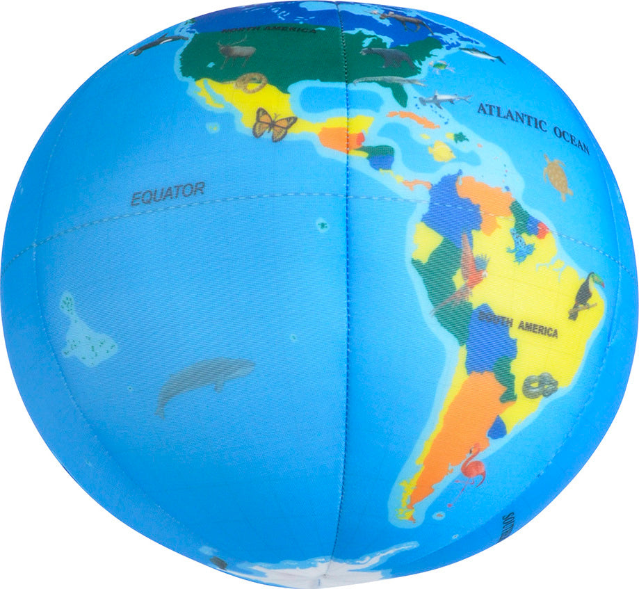 8" Plush Printed Globe Ball