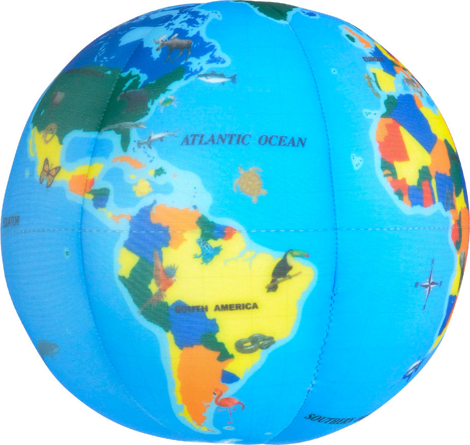 8" Plush Printed Globe Ball