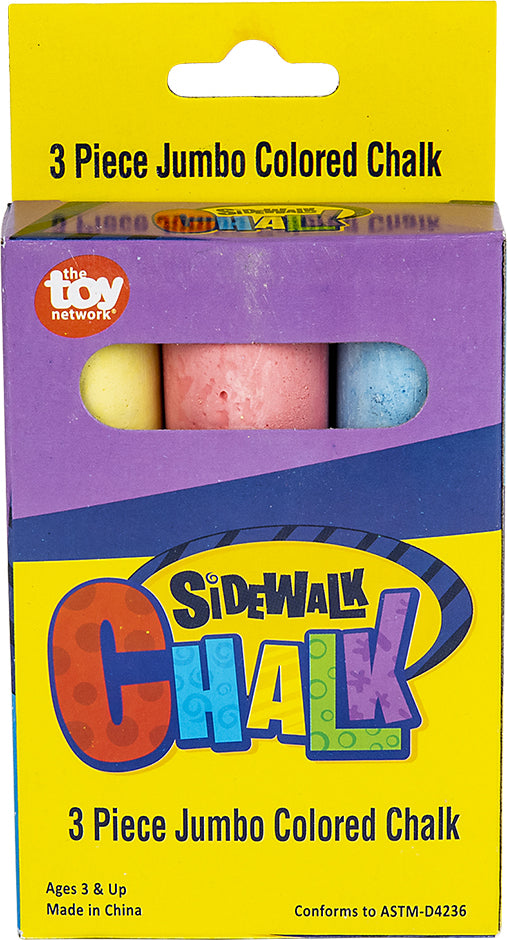 3pc Jumbo Sidewalk Chalk 4"