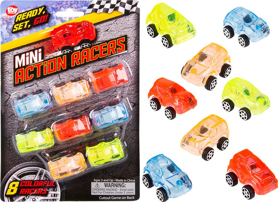 Mini Transparent Action Cars 8 Pack
