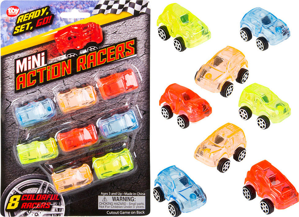 Mini Transparent Action Cars 8 Pack