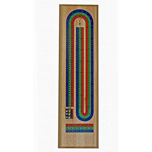 We Games 3 Track Wood Red, Blue, and Green Cribbage