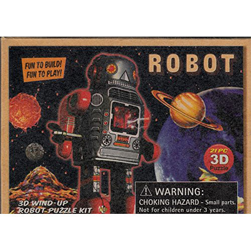 Build Your Own 3D Wind-Up Robot Puzzle Kit