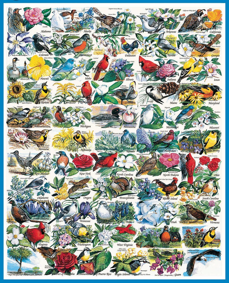 State Birds & Flowers Puzzle 1000pcs