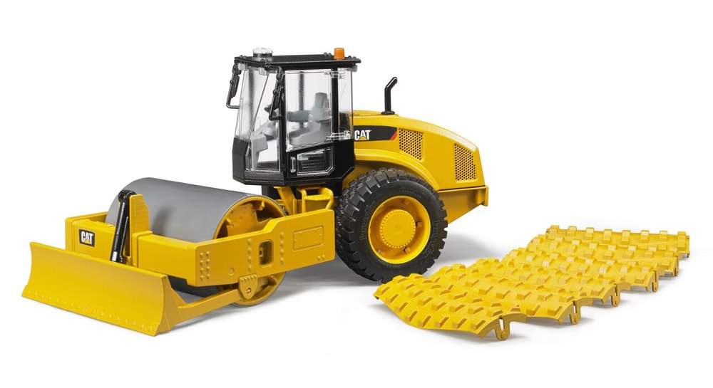 Bruder CAT Vibratory soil compactor with leveling blade