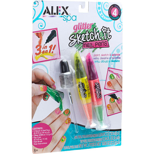 ALEX Spa Glitter Sketch It Nail Pens 2 Pack
